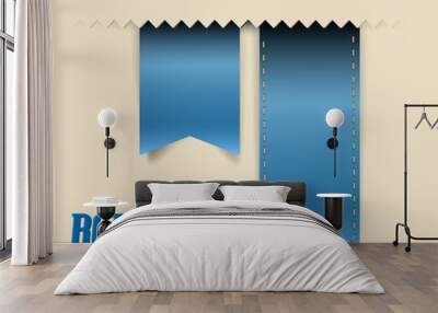 Collection of vector retro ribbons and tags Wall mural