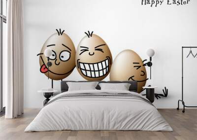 Funny easter eggs Wall mural