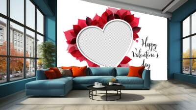 Happy Valentines day card photo frame template Wall mural