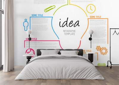 modern idea infographic template made from lines Wall mural