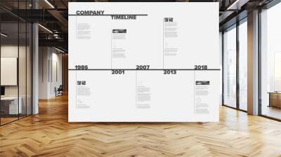 modern timeline template with nice typography Wall mural