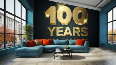 One hundred 100 years anniversary card template Wall mural