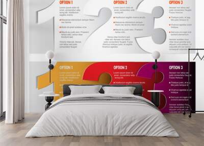 one two thre - vector progress background Wall mural