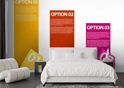 one two three - vector paper options Wall mural