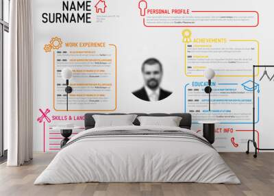 Original cv / resume template Wall mural