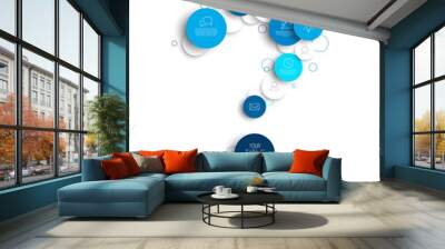 Question mark - light blue vector abstract circles infographic template Wall mural