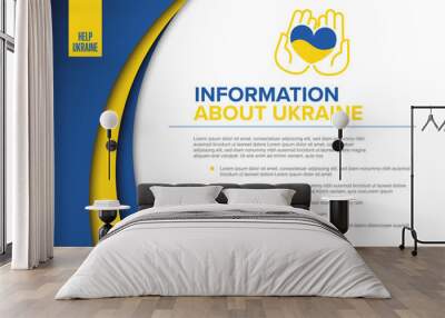 Save support Ukraine conceptual illustration flyer poster template Wall mural