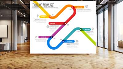 Thick line Infogrpahic graph diagonal timeline diagram template Wall mural