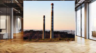 factory chimneys, the Czech Republic Wall mural