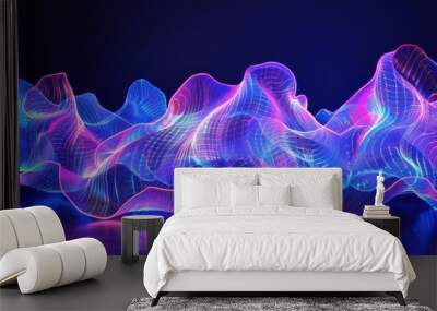 Big Neon Wave Background futuristic design Wall mural