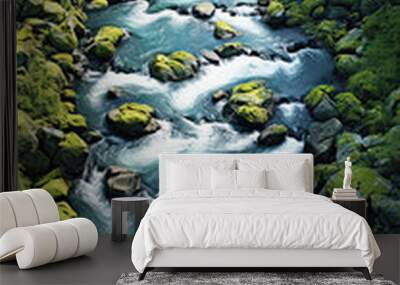 green nature and natural river Wall mural