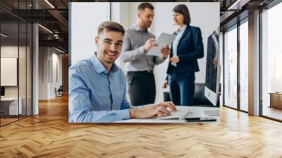 Group of business people working in office Wall mural