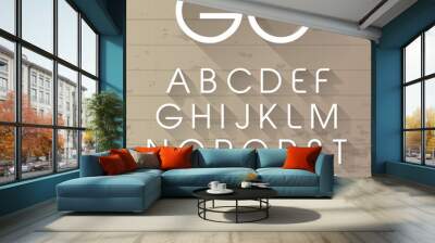 Vector long shadow alphabet Wall mural