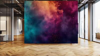 Colorful dust cloud, holi powder in the air, abstract background Wall mural