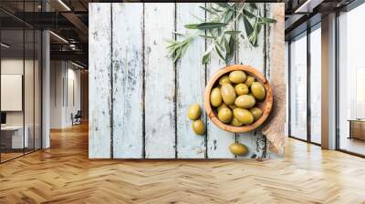 Fresh olives in a bowl Wall mural