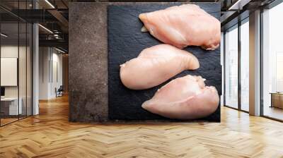 Fresh raw chicken breast, top view. Culinary cooking ingredients Wall mural