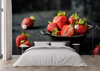 Fresh ripe strawberry Wall mural