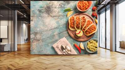 Mexican tacos with meat Wall mural