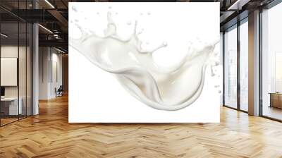 milk or white liquid splash isolated on white with clipping path Wall mural