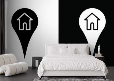 Address icon Vector flat thin line illustration Wall mural