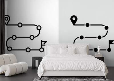 Roadmap icon Black line art vector logo set Wall mural