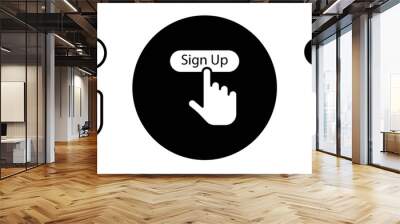 Signup outline icon collection or set. Signup Thin vector line art Wall mural