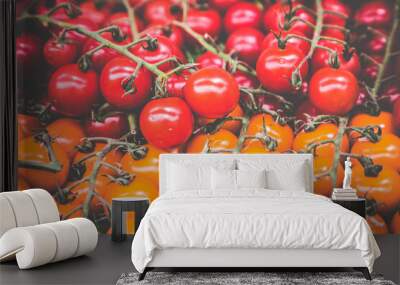 Closeup shot of fresh ripe tomatoes Wall mural