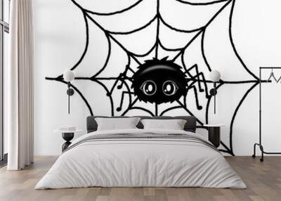 cute spider on a web Wall mural