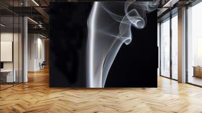 Incense smoke on black background Wall mural