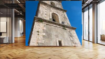 Steeple of the Mother church of Santa Croce in Palomonte, southe Wall mural