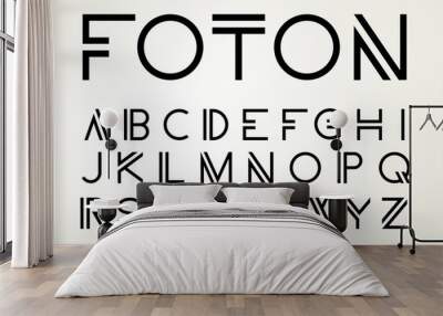 Vector set. Modern abstract font, alphabet. Wall mural