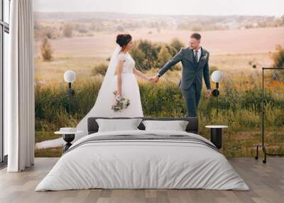 Happy couple.Wedding photo.Couple in love Wall mural