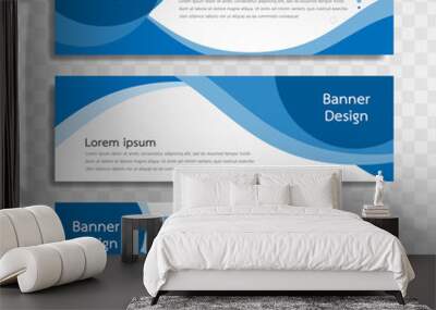 A set of blue banner templates designed for the web and various headlines are available in three different designs. Wall mural