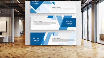 A set of blue banner templates designed for the web and various headlines are available in three different designs. Wall mural