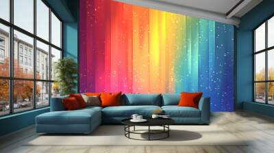 Beautiful vertical rainbow background decorated with many dots. Wall mural