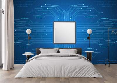 Vector abstract background technology CPU concept. Wall mural