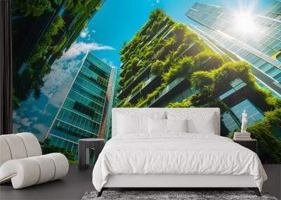  a brighter future with Green Building Technologies, where every brick, every beam, and every pane of glass is a testament to sustainability, shaping cities that thrive in harmony with nature. Wall mural