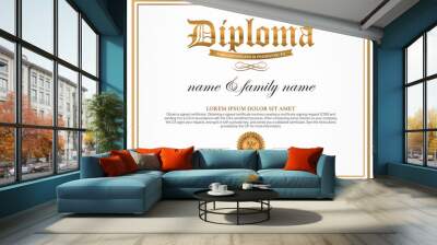 Diploma, certificate design template Wall mural