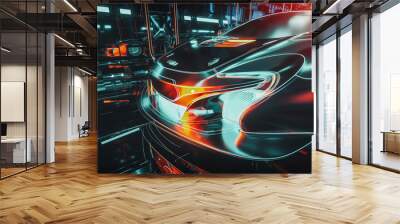 High Tech cars & Cyber. Wall mural