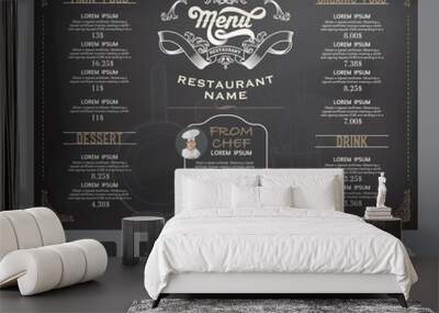 Restaurant menu template. Wall mural