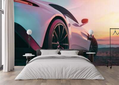 The image in back of the sports car scene. Wall mural