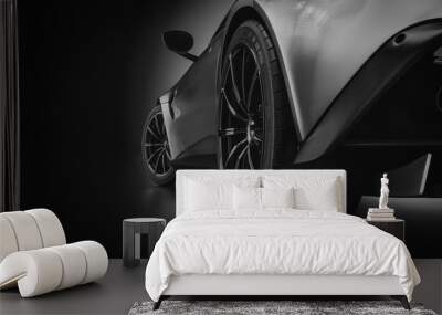 The rear cars. 3d render and illustration. Wall mural