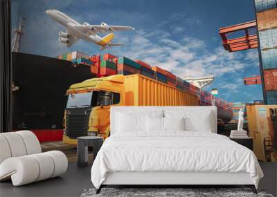 Transportation and logistics. Wall mural