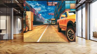 Transportation and logistics. Wall mural