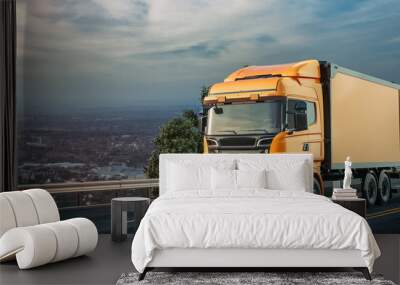 Truck on the road. Wall mural