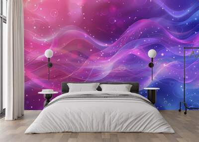 purple and pink gradient background with bokeh lights, light effects, in the style of digital art Wall mural