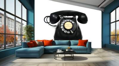 old telephone with rotary dial isolated on white background Wall mural