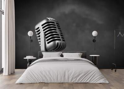 Retro style microphone Wall mural