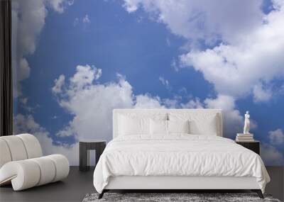 blue sky with clouds Wall mural