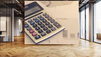 Business concept of financial and accounting with paper sheet of planning data. Wall mural